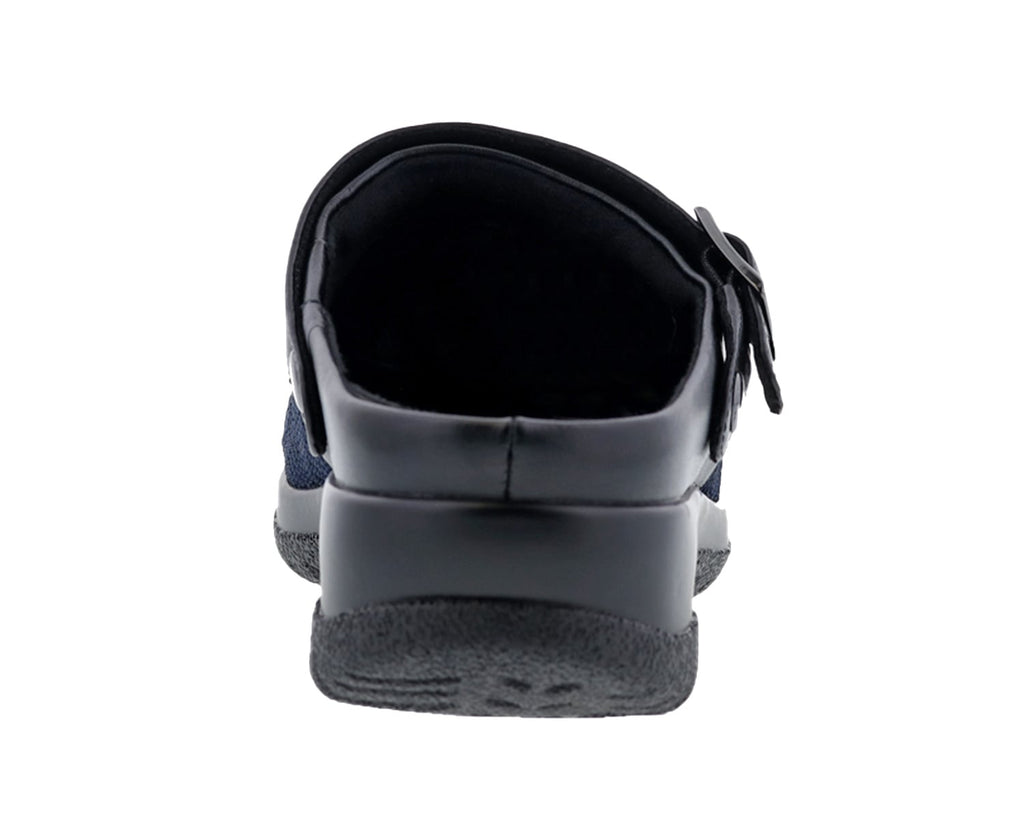 Navy Wavy Stretch Black Leather-SAVANNAH 2