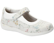 White Floral Snake Print Leather-ROSE 1