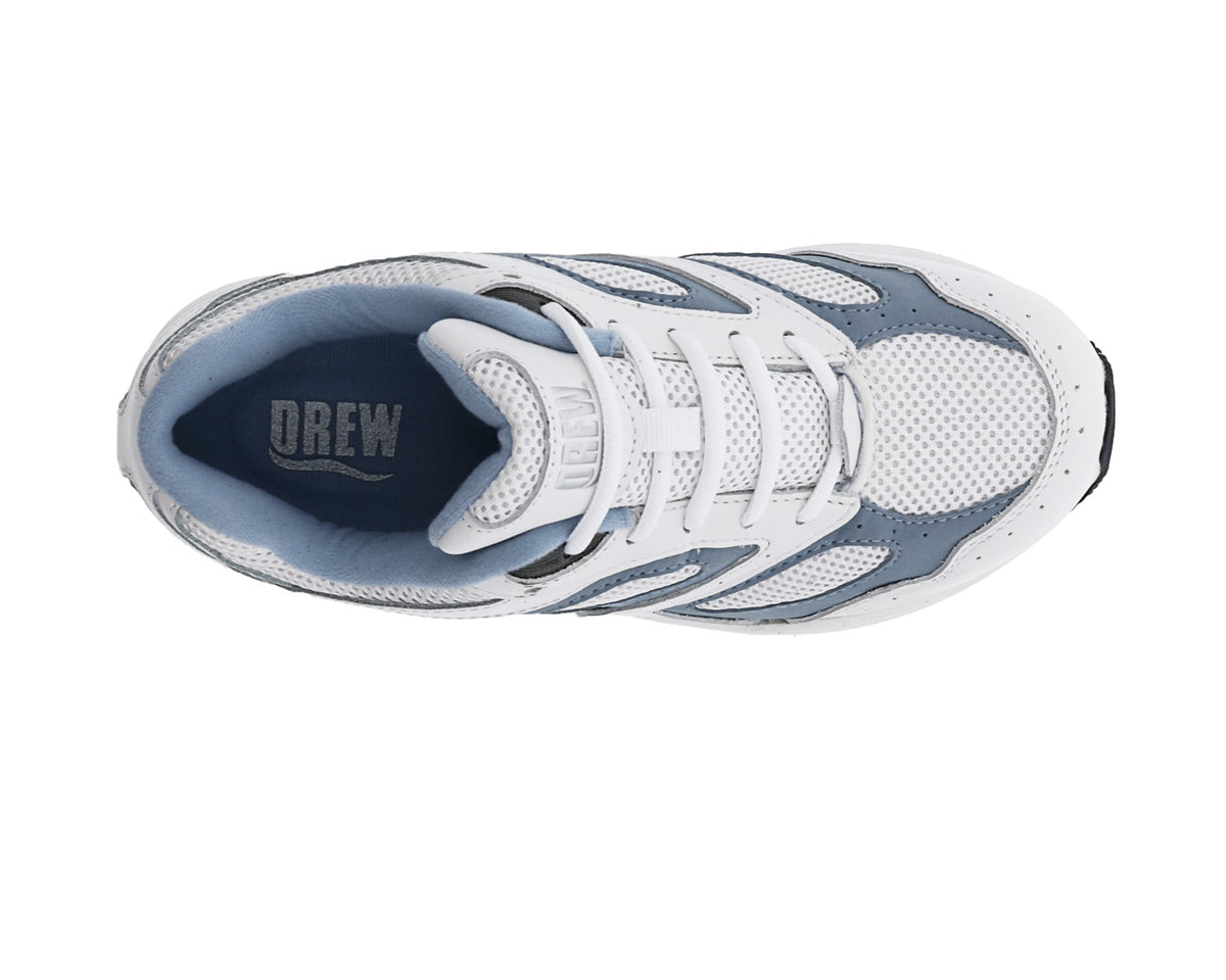 White Blue Leather White Mesh-FLARE 3