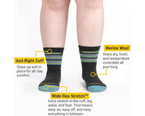Teal-Womens Multi Stripe Cushioned Micro Crew Sock 2