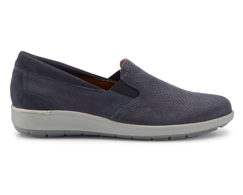 Navy Snake Print Nubuck-ORLEANS 5