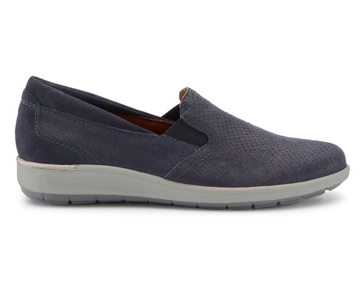 Navy Snake Print Nubuck-ORLEANS 5