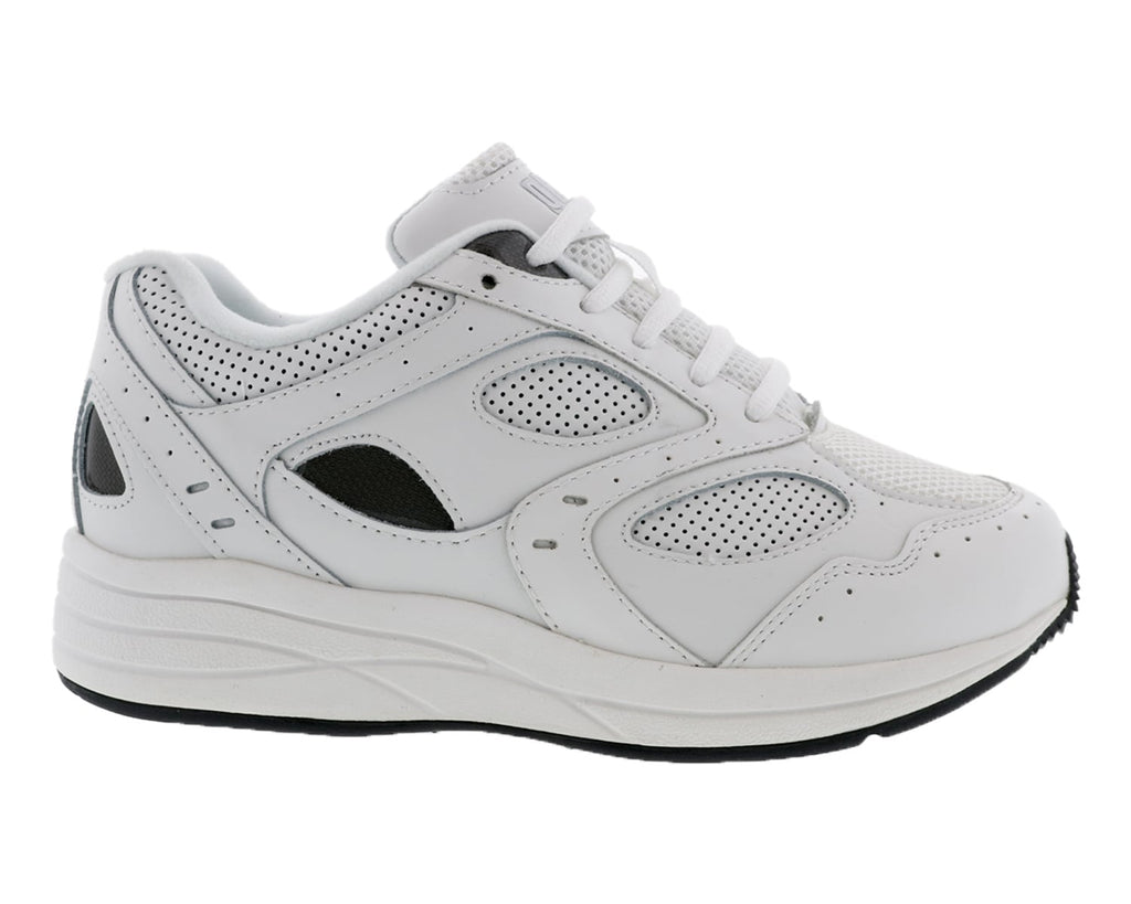 White Leather Perf White Mesh-FLARE 3