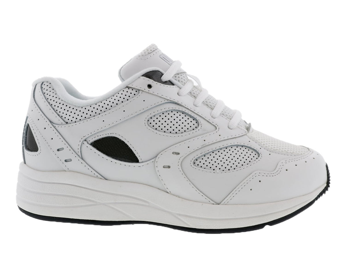 White Leather Perf White Mesh-FLARE 3