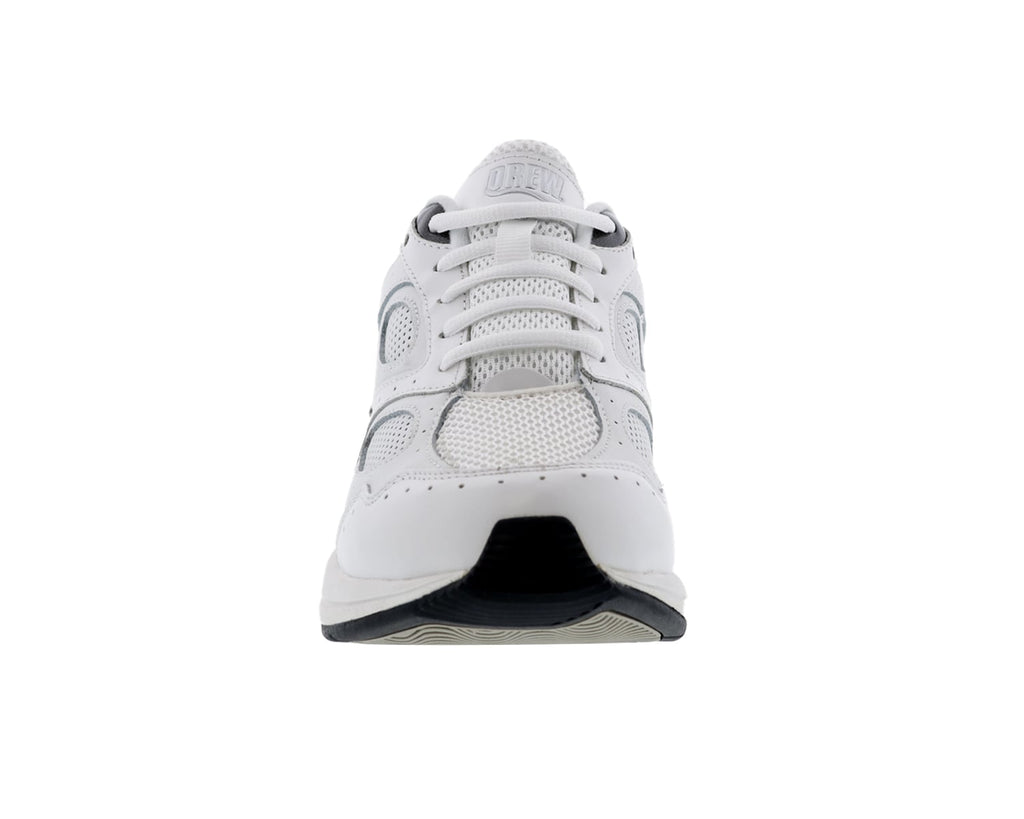 White Leather Perf White Mesh-FLARE 4