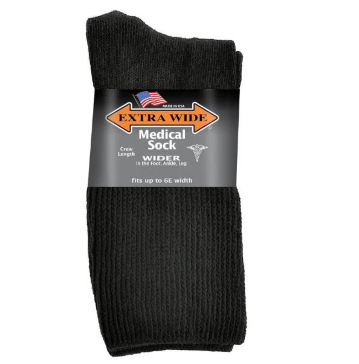 Black-EXTRA WIDE MEDICAL CREW SOCK 1 Main image