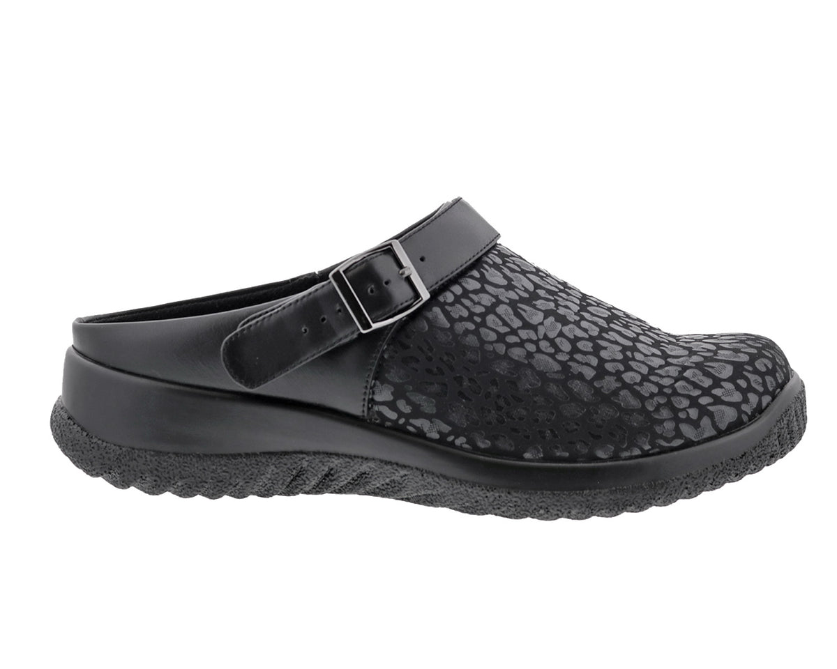 Black Animal Print Stretch Black Leather-SAVANNAH 3