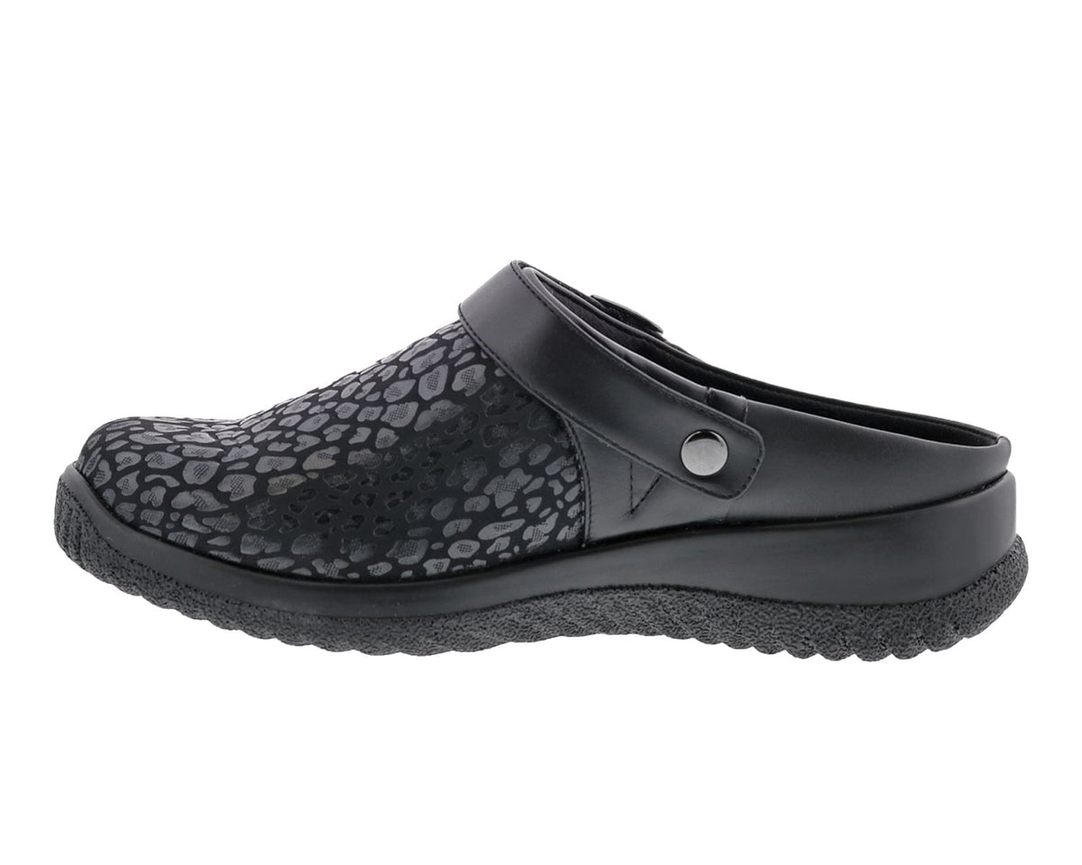 Black Animal Print Stretch Black Leather-SAVANNAH 4