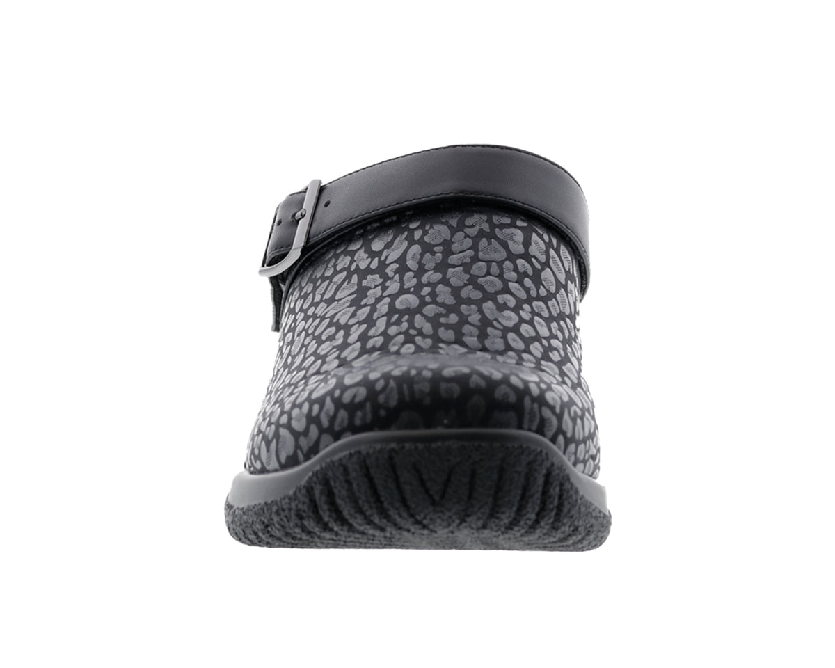 Black Animal Print Stretch Black Leather-SAVANNAH 5
