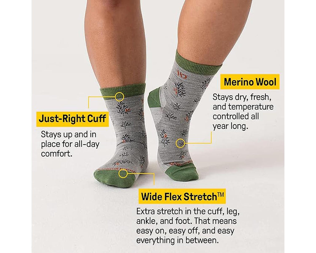 Taupe-Womens Foliage Lightweight Micro Crew Sock 2