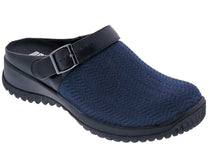 Navy Wavy Stretch Black Leather-SAVANNAH 1