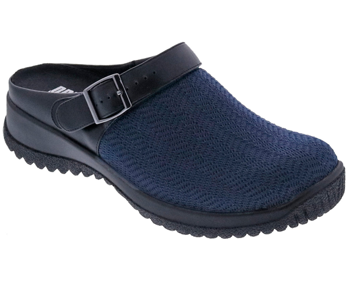 Navy Wavy Stretch Black Leather-SAVANNAH 1
