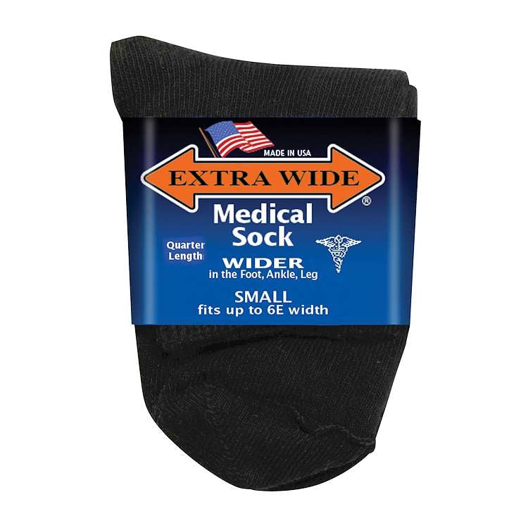 Black-EXTRA WIDE MEDICAL QUARTER SOCK 1 Main image
