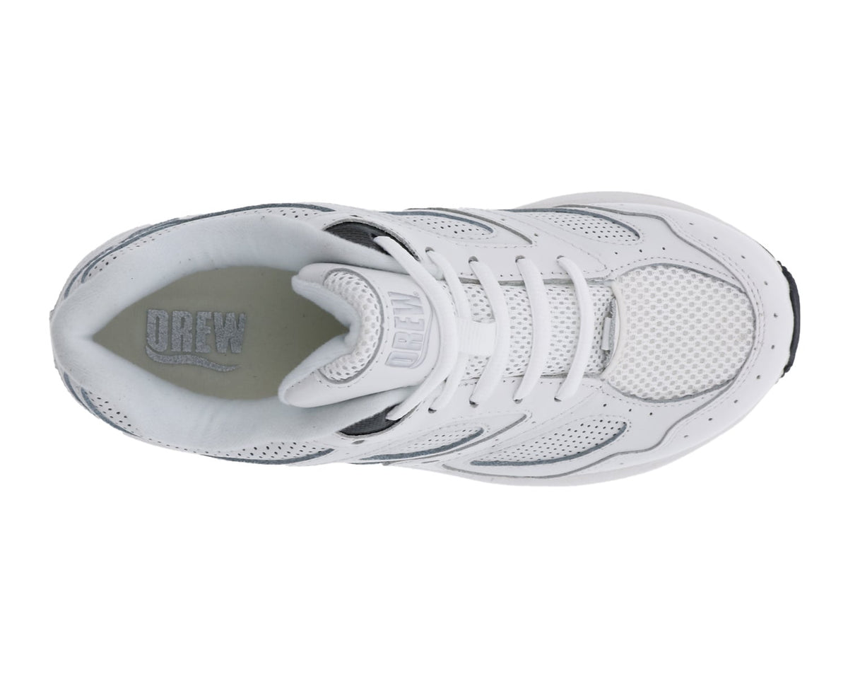 White Leather Perf White Mesh-FLARE 5