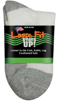 White-EXTRA WIDE LOOSE FIT STAY UP QUARTER SOCK 1