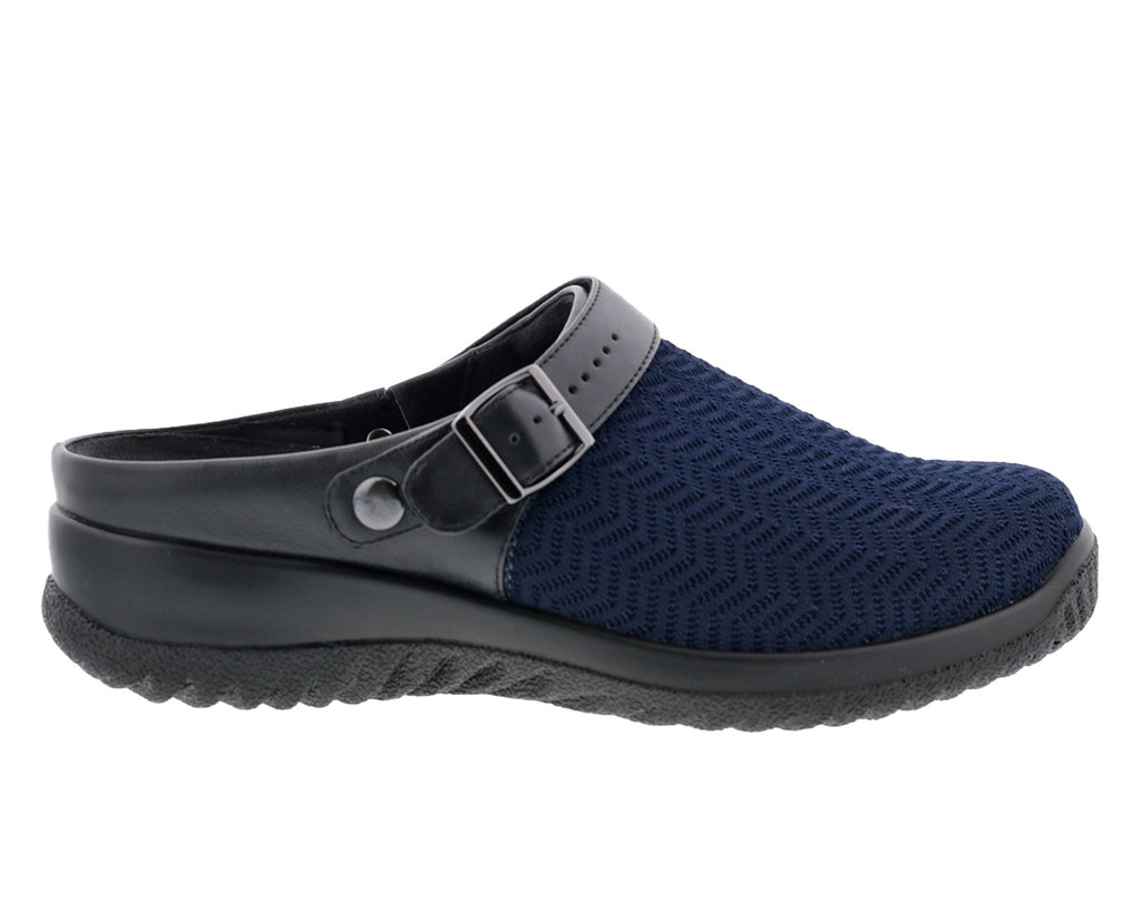 Navy Wavy Stretch Black Leather-SAVANNAH 5