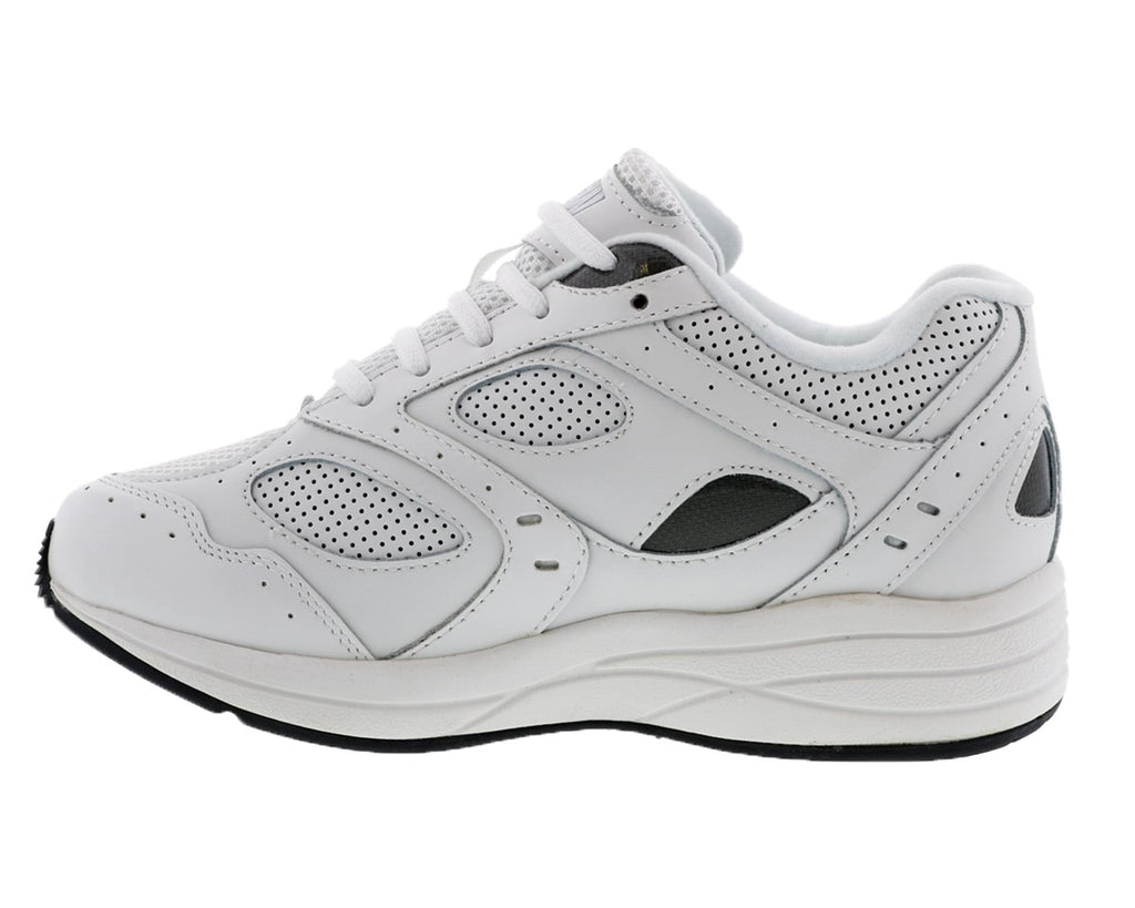White Leather Perf White Mesh-FLARE 6