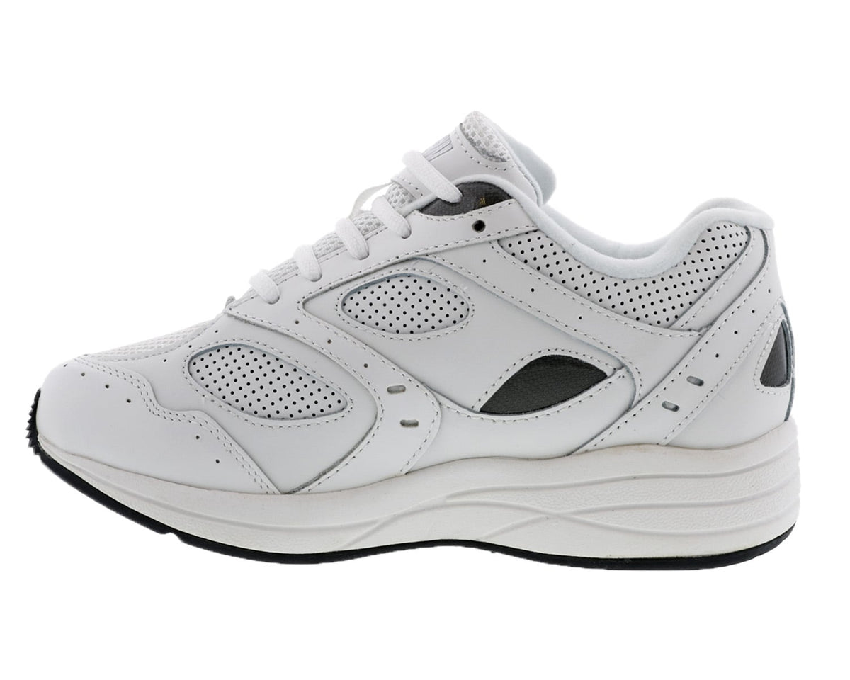 White Leather Perf White Mesh-FLARE 6