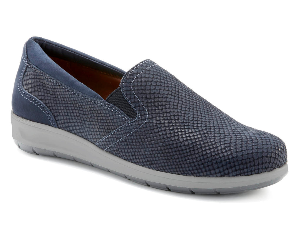 Navy Snake Print Nubuck-ORLEANS 1