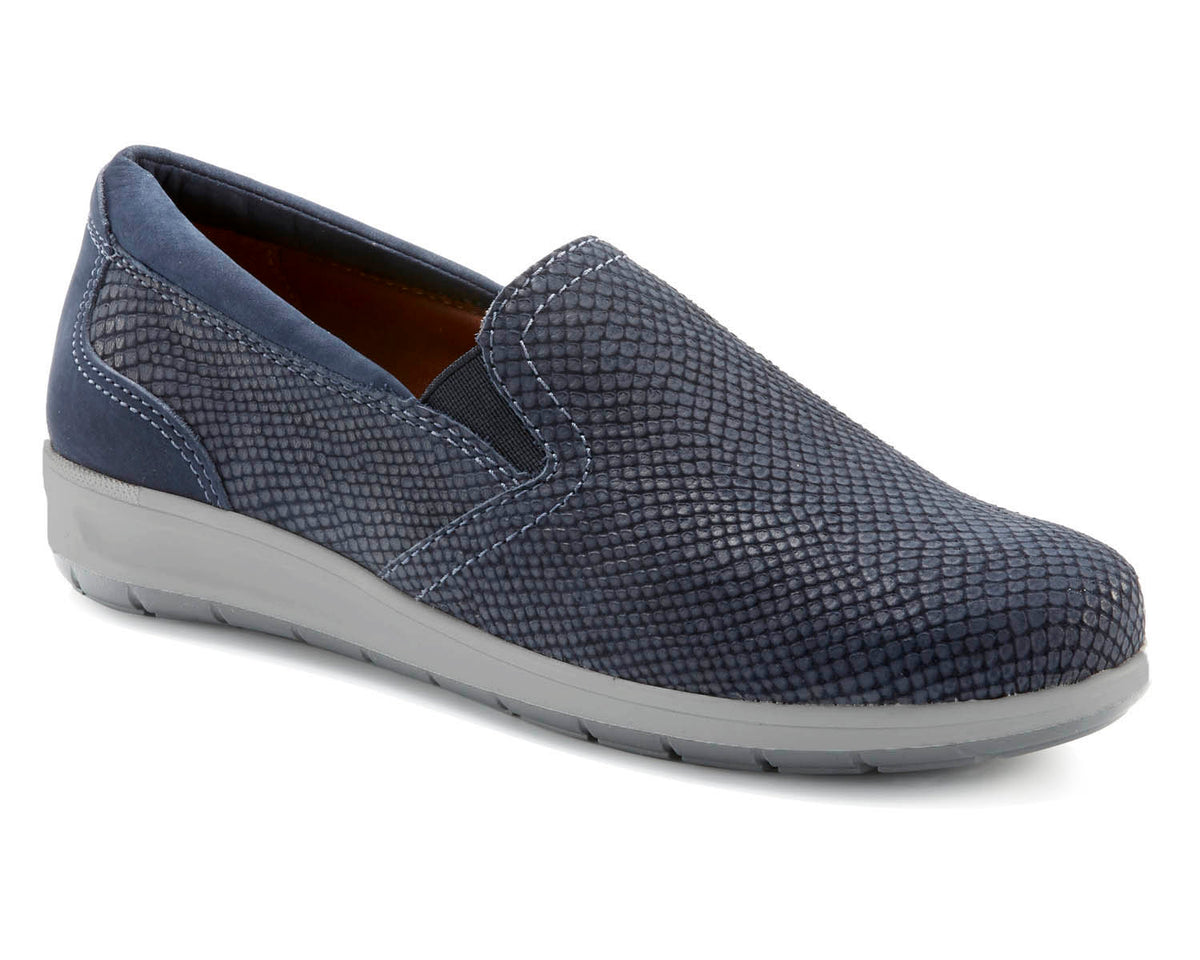 Navy Snake Print Nubuck-ORLEANS 1