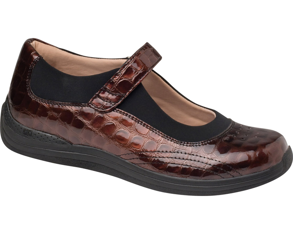 Brown Croc Patent Leather-ROSE 1